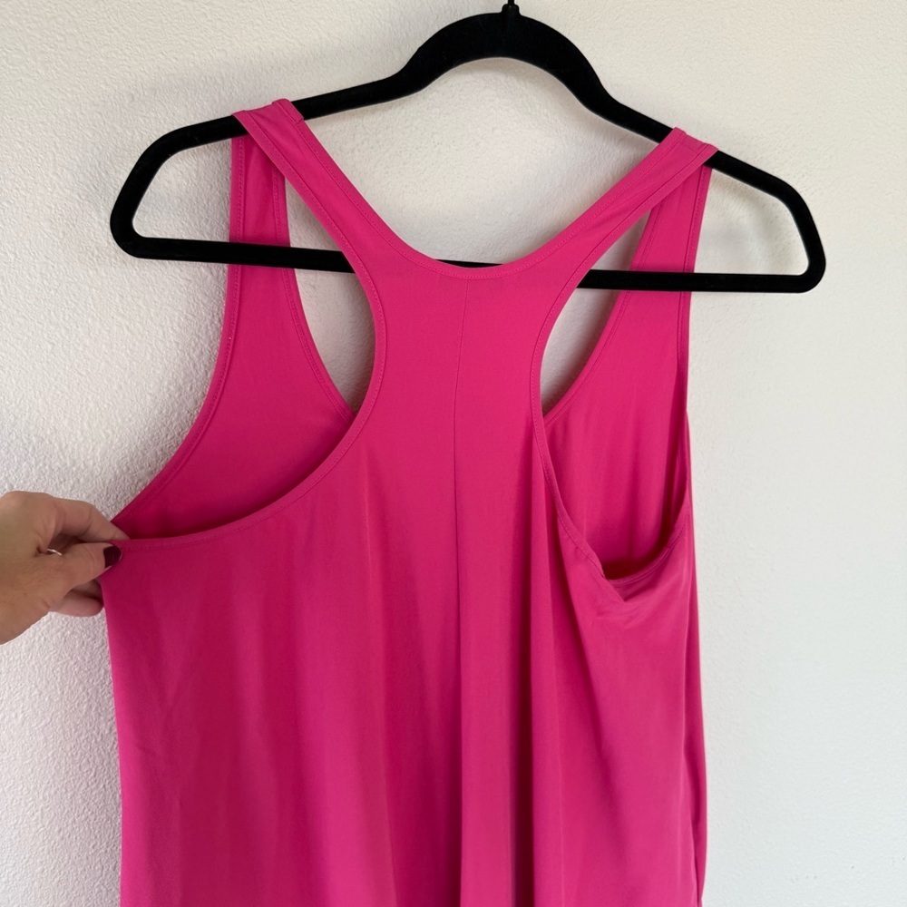 Athleta Presidio Sleeveless Racerback Dress Lightweight High-Low Hot Pink Small - Picture 11 of 12
